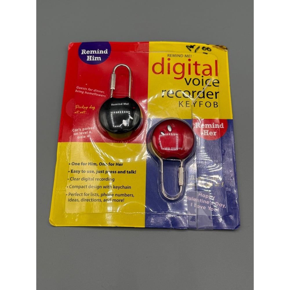 Remind‎ Me Digital Voice Recorder Keyfob Set Black and SKU 77088